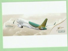 Saudi Gulf Airlines Airbus A320 - postcard Saudi Gulf Airlines Airbus A320 - postcard