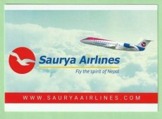 Saurya Airlines Canadair CRJ - postcard Saurya Airlines Canadair CRJ - postcard
