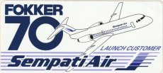 Sempati Air Fokker 70 sticker