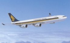 Singapore Airlines Airbus A340-500 postcard