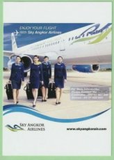 Sky Angkor Airlines Airbus A320 - Crew Stewardess - postcard