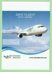 Sky Angkor Airlines Airbus A320 - postcard