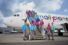 Small Planet Airlines Airbus A321 - Crew Stewardes Small Planet Airlines Airbus A321 - Crew Stewardess - postcard