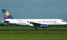 Small Planet Airlines Germany Airbus A320-200 Small Planet Airlines Germany Airbus A320-200 Neckermann Reisen D-ABDB postcard
