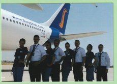 Syphax Airlines Airbus A330 - Crew Stewardess - po Syphax Airlines Airbus A330 - Crew Stewardess - postcard