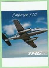 TAG Airlines Embraer 110 - postcard