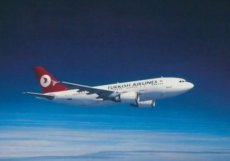 THY Turkish Airlines Airbus A310-300 postcard THY Turkish Airlines Airbus A310-300 postcard