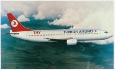 THY Turkish Airlines Boeing 737-400 postcard
