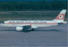 Turkish Airlines Airbus A320 TC-JLC "THY retro cs" - postcard