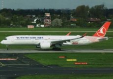 Turkish Airlines Airbus A350-941 TC-LGH - Dusseldorf 2023 - postcard