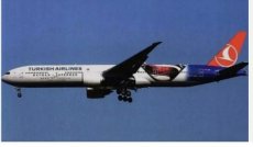 Turkish Airlines Boeing 777-300ER TC-JJH "Batman Superman" - postcard
