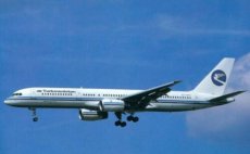 Turkmenistan Airlines Boeing 757-200 EZ-A011 @ London Heathrow 1998 - postcard