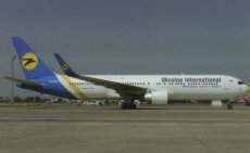 Ukraine International Airlines Boeing 767-300ER UR-GEA postcard