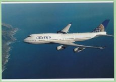 United Airlines Boeing 747-400 - postcard