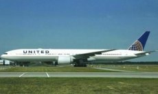 United Airlines Boeing 777-300ER N2737U @ Munich United Airlines Boeing 777-300ER N2737U @ Munich postcard