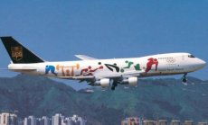 UPS United Parcel Service Boeing 747-212F N521UP @ Hong Kong 1998 - postcard