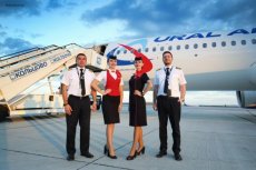 Ural Airlines Airbus A321 - Crew Stewardess - post Ural Airlines Airbus A321 - Crew Stewardess - postcard
