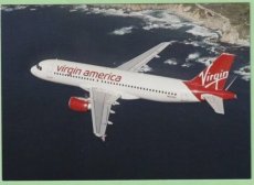 Virgin America Airbus A320 - postcard Virgin America Airbus A320 - postcard